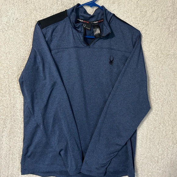 Spyder Active Blue Quarter-Zip Top - Picture 1 of 7
